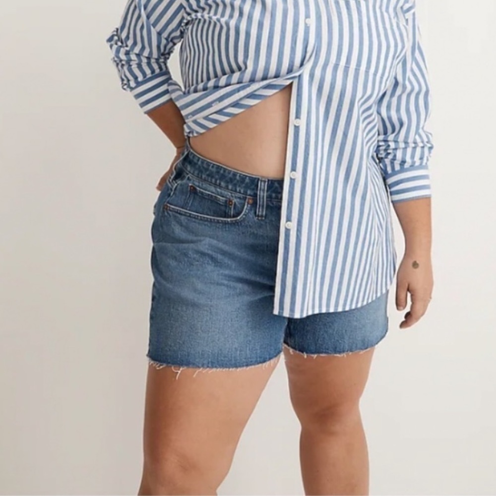 NWT MADEWELL Curvy The Perfect Jean Short Denim Cutoffs Light Wash Stretch 22W